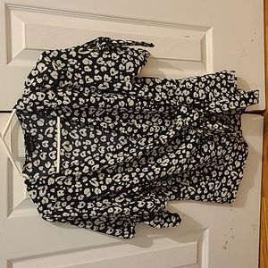 Black and white zenobia blouse